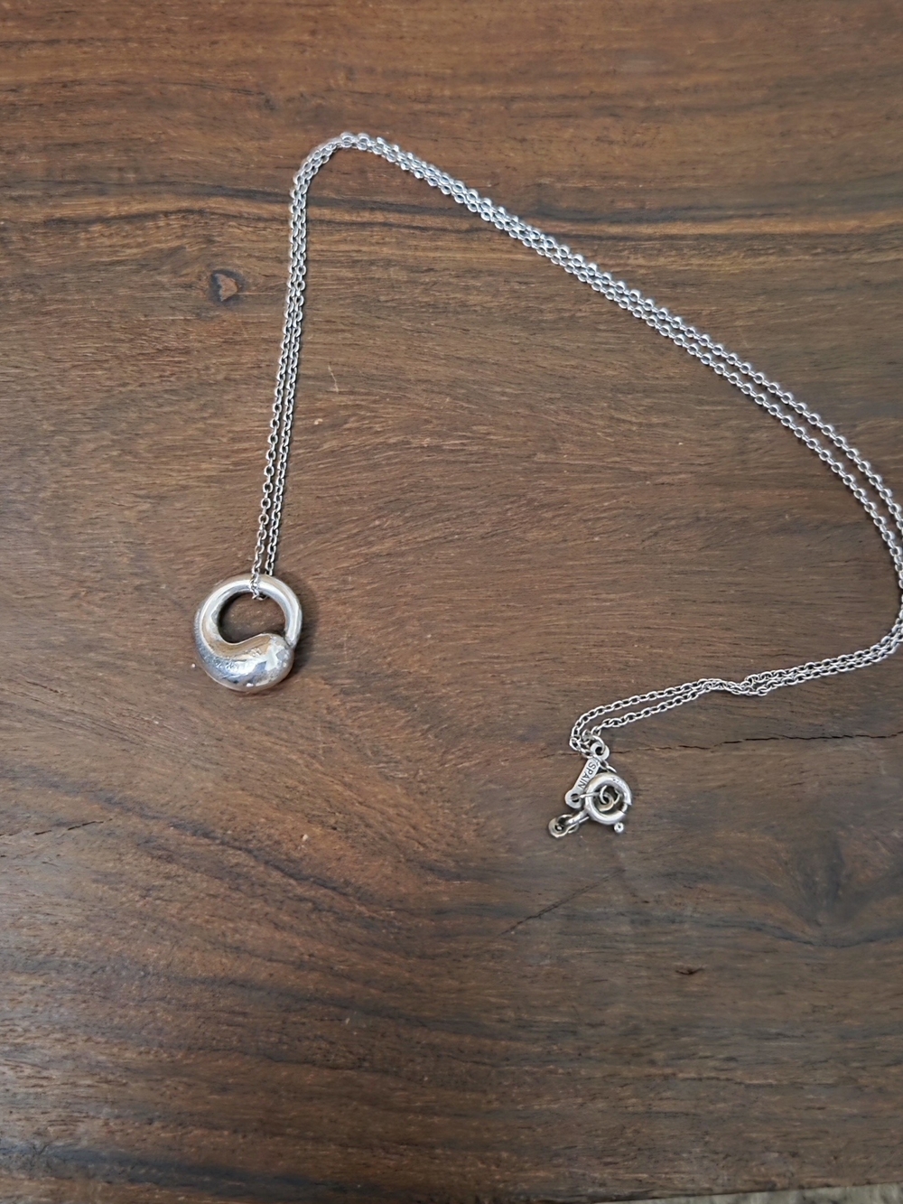 Sterling Silver Circular Pendant Necklace - Silver